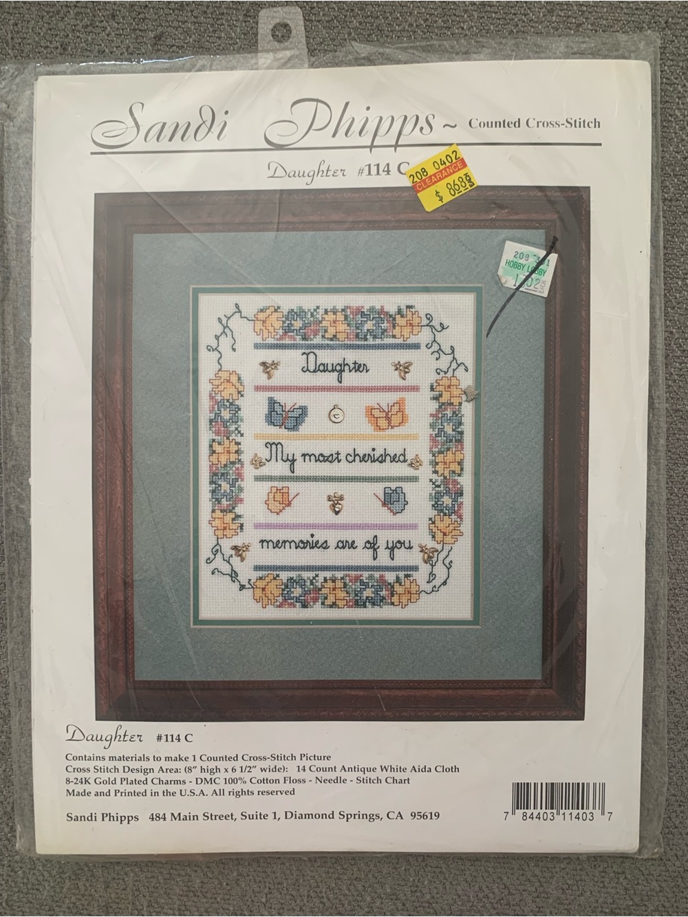 Vintage Sandy Phipps "Daughter" Counted Cross-Stitch Pattern